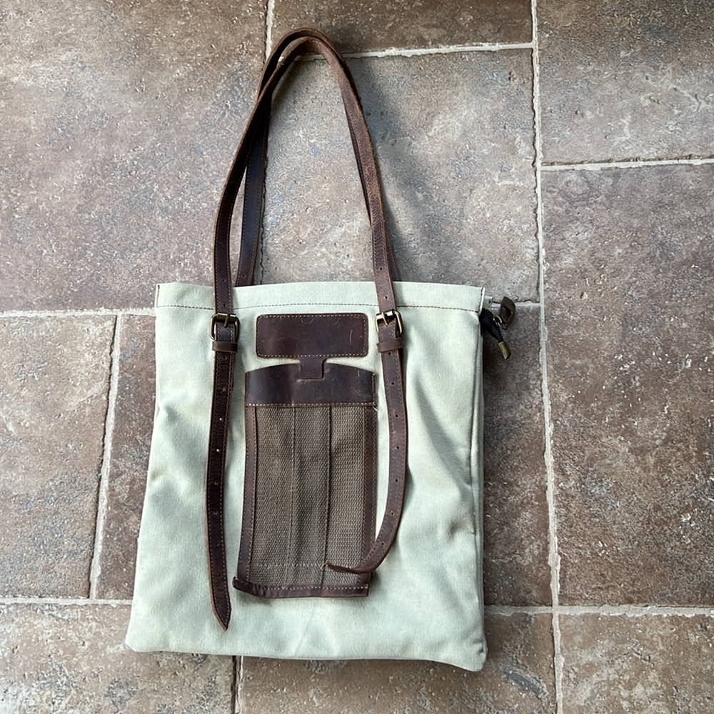 Jesslyn Blake Carter Leather and Canvas Tote